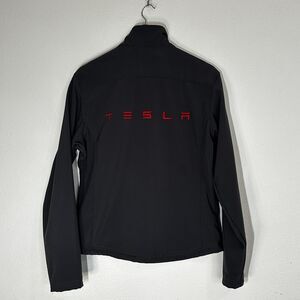 Tesla Fossa Softshell Jacket Mens Large Black Logo Embroidered Full Zip